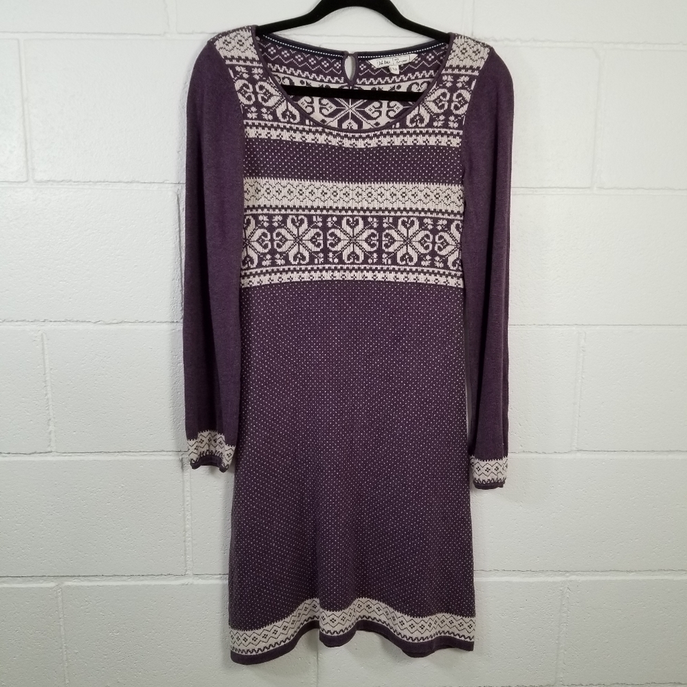 Vintage Fat Face Plum 100% Cotton Sweater Dress